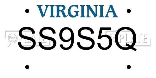 SS9S5Q Virginia License Plate