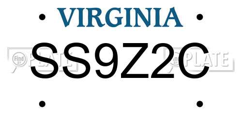 SS9Z2C Virginia License Plate