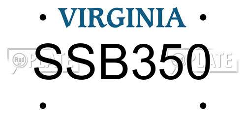 SSB350 Virginia License Plate