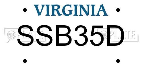 SSB35D Virginia License Plate