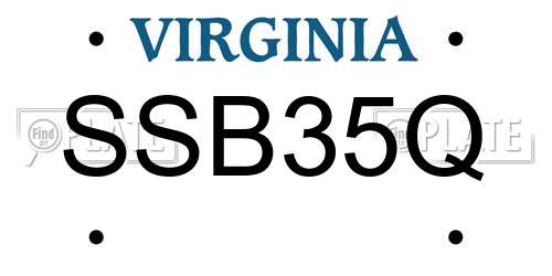 SSB35Q Virginia License Plate