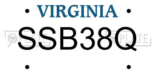 SSB38Q Virginia License Plate