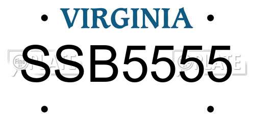 SSB5555 Virginia License Plate