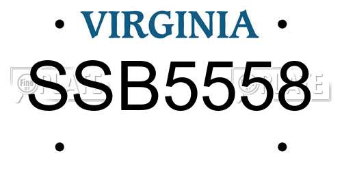 SSB5558 Virginia License Plate