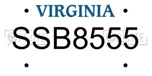 SSB8555 Virginia License Plate