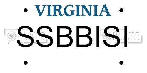 SSBBISI Virginia License Plate
