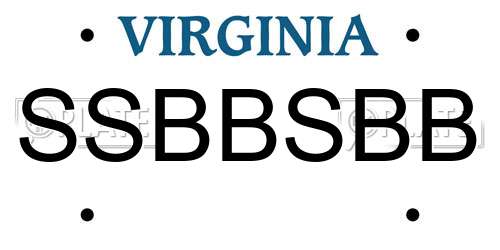 SSBBSBB Virginia License Plate