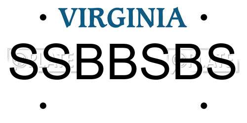 SSBBSBS Virginia License Plate