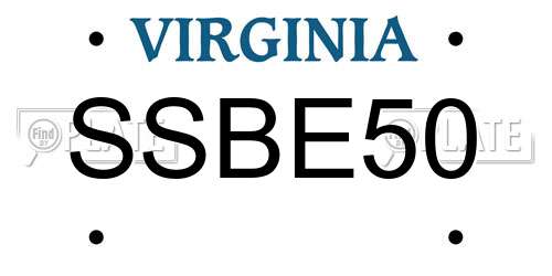SSBE50 Virginia License Plate