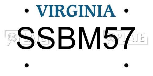 SSBM57 Virginia License Plate