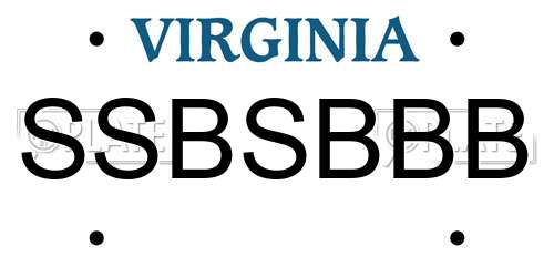SSBSBBB Virginia License Plate