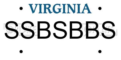 SSBSBBS Virginia License Plate