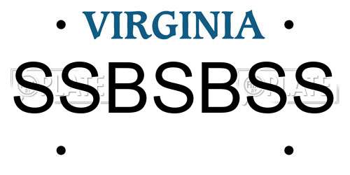 SSBSBSS Virginia License Plate