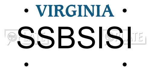 SSBSISI Virginia License Plate