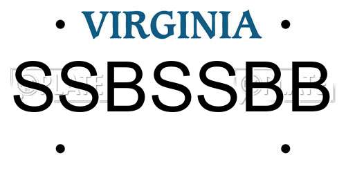 SSBSSBB Virginia License Plate