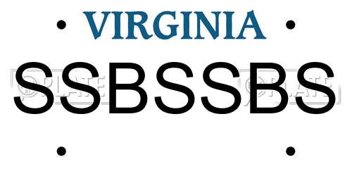 SSBSSBS Virginia License Plate