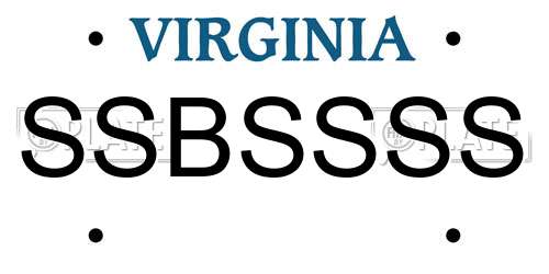 SSBSSSS Virginia License Plate