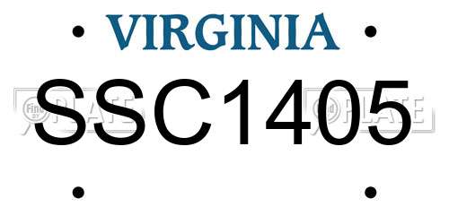 SSC1405 Virginia License Plate