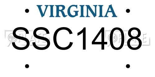 SSC1408 Virginia License Plate