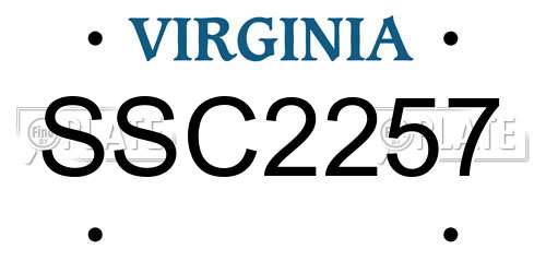 SSC2257 Virginia License Plate