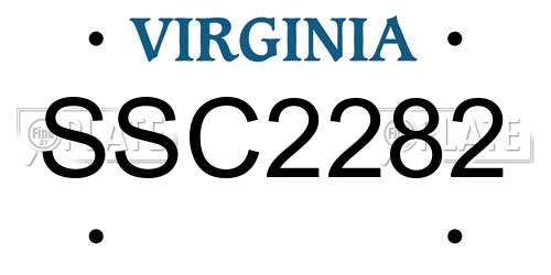 SSC2282 Virginia License Plate