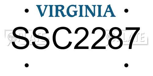 SSC2287 Virginia License Plate