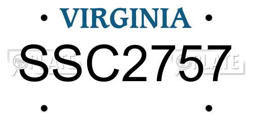 SSC2757 Virginia License Plate