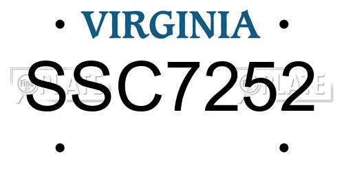 SSC7252 Virginia License Plate