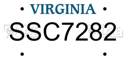 SSC7282 Virginia License Plate