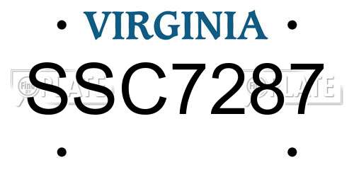 SSC7287 Virginia License Plate