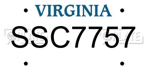 SSC7757 Virginia License Plate