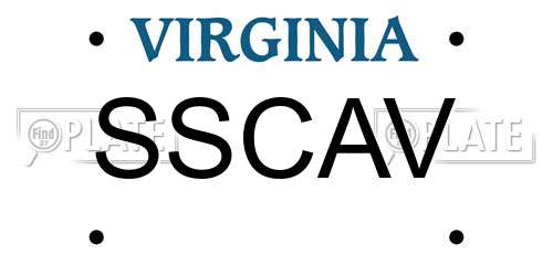 SSCAV Virginia License Plate