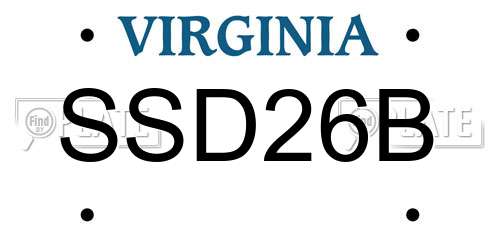 SSD26B Virginia License Plate