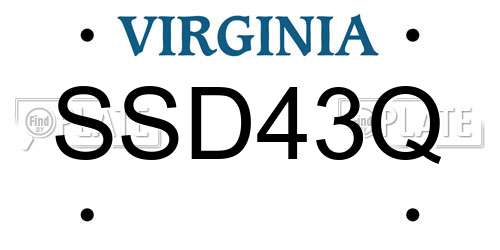 SSD43Q Virginia License Plate