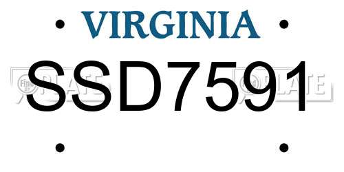SSD7591 Virginia License Plate