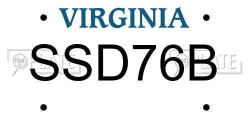 SSD76B Virginia License Plate