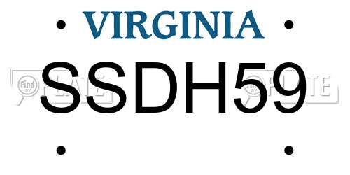 SSDH59 Virginia License Plate
