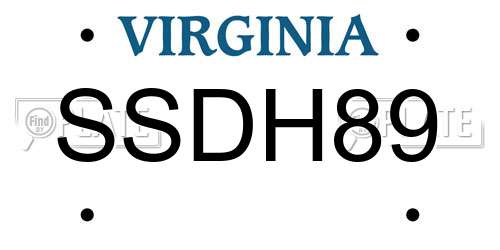 SSDH89 Virginia License Plate