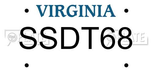 SSDT68 Virginia License Plate