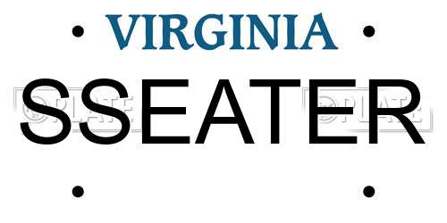SSEATER Virginia License Plate