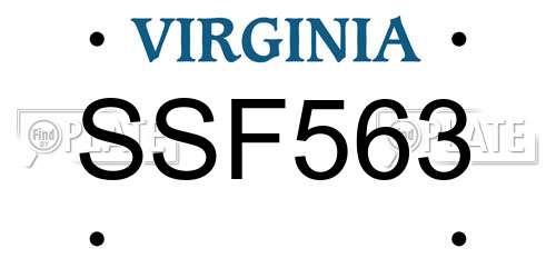 SSF563 Virginia License Plate
