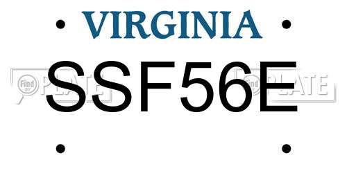 SSF56E Virginia License Plate