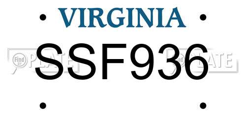 SSF936 Virginia License Plate