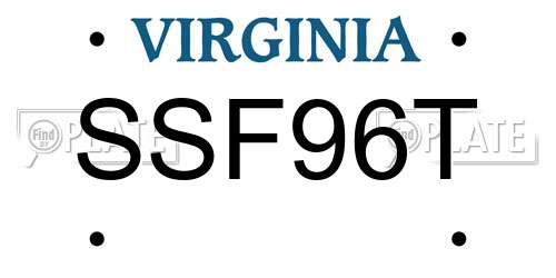 SSF96T Virginia License Plate