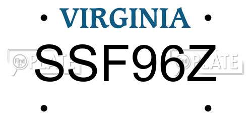 SSF96Z Virginia License Plate