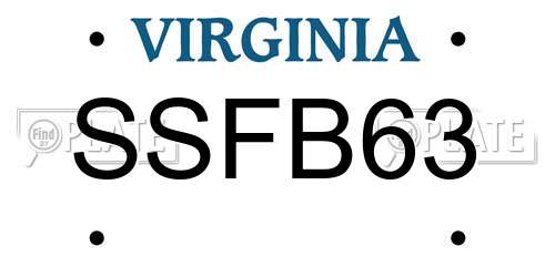 SSFB63 Virginia License Plate