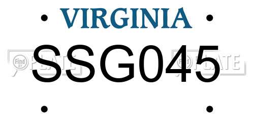 SSG045 Virginia License Plate