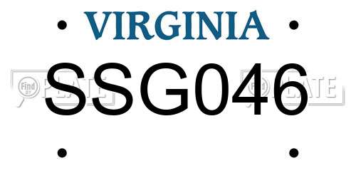 SSG046 Virginia License Plate