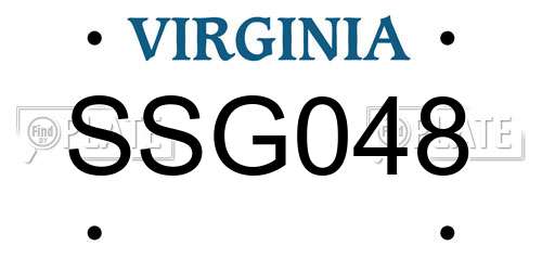 SSG048 Virginia License Plate