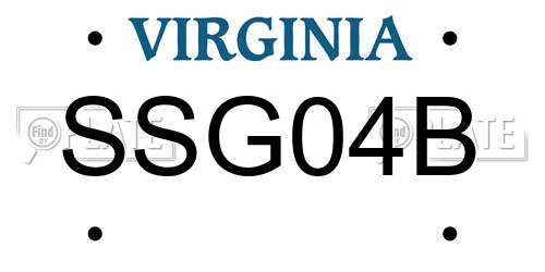 SSG04B Virginia License Plate